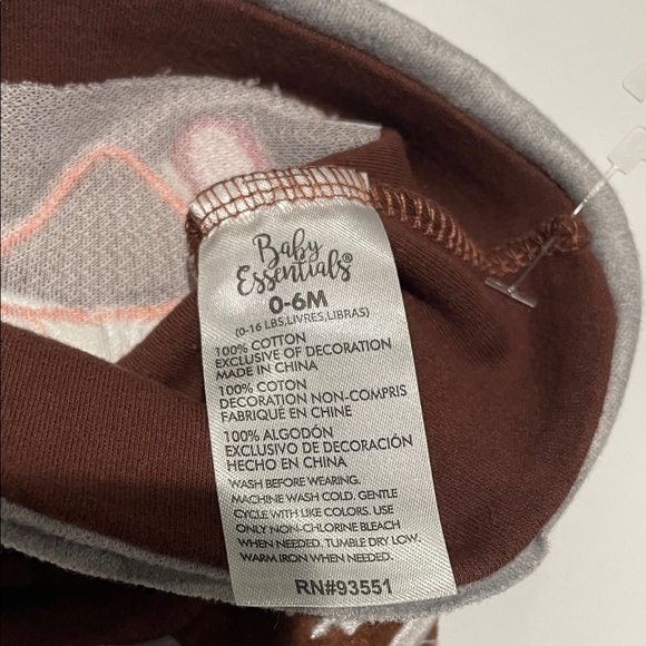 Turkey & Touchdowns Brown and Gray Baby Hat 0-6 Baby Essentials Thanksgiving New - Picture 3 of 6